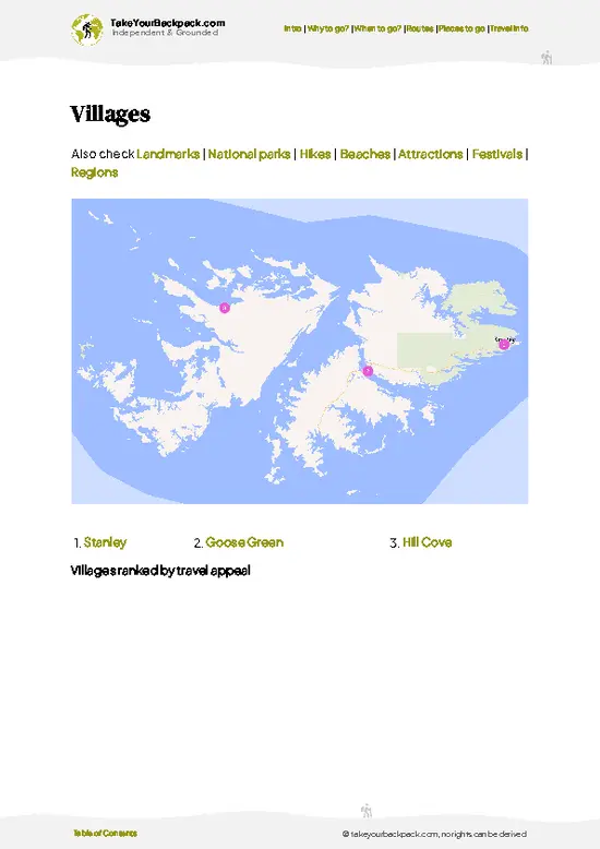 example page 6 from our offline Travel Guide for Falkland Islands